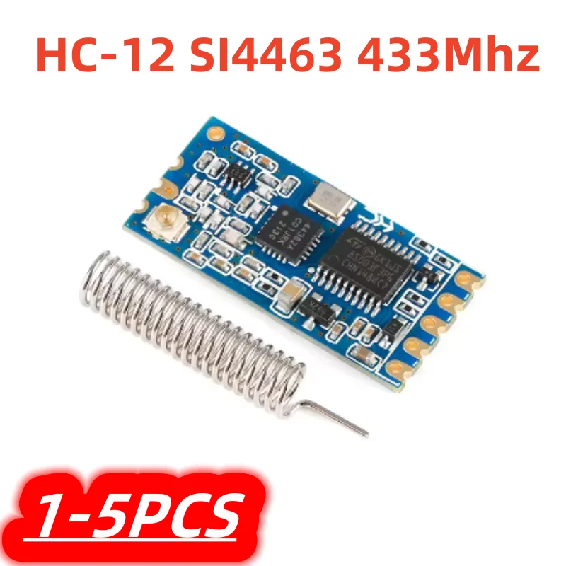 1-5Pcs/lot 100% New HC-12 SI4463 433Mhz Wifi Wireless Serial Port Module HC12 1KM 1000m 433MHz Receiving and Transmitting Board