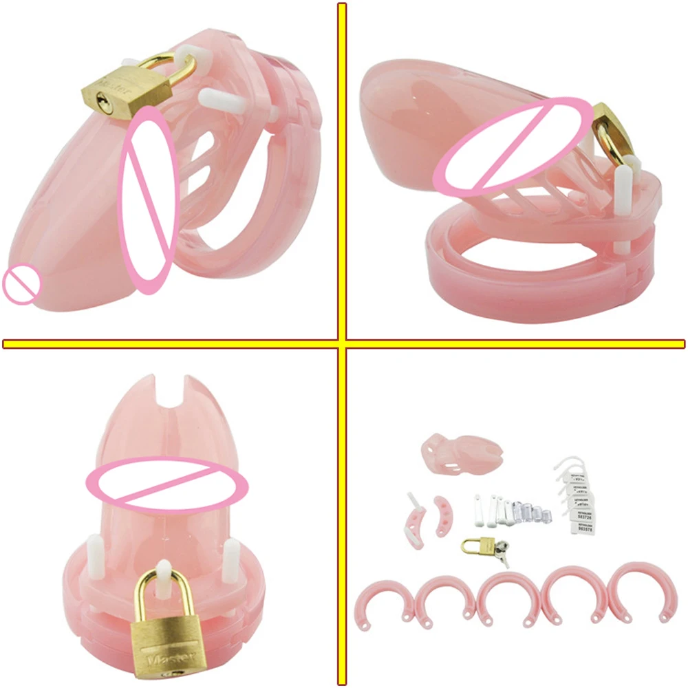 5 Size Rings Chastity Cage Male Sex Toys Small or Standard Male Chastity Device Cock Cage Brass Lock Locking Erotic Urethral