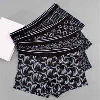 4PCS Comfortable Stripe Letter Men's Flat Panties Seamless Low Waist Boxer Shorts Male Large Size Underpants Mens Underwear Man