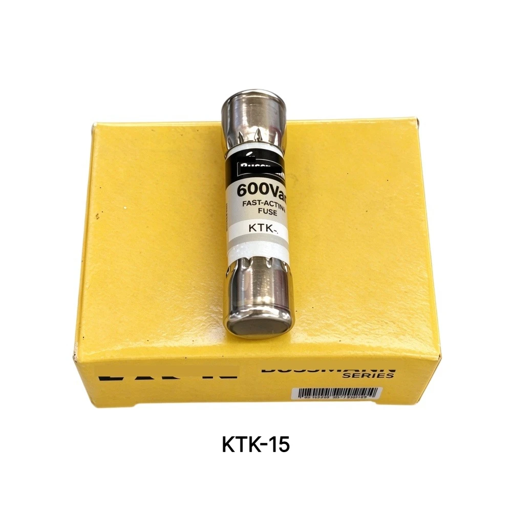 KTK-15 Fast Acting Cartridge Fuse, 15A 600V, 【10-Pack】OEM