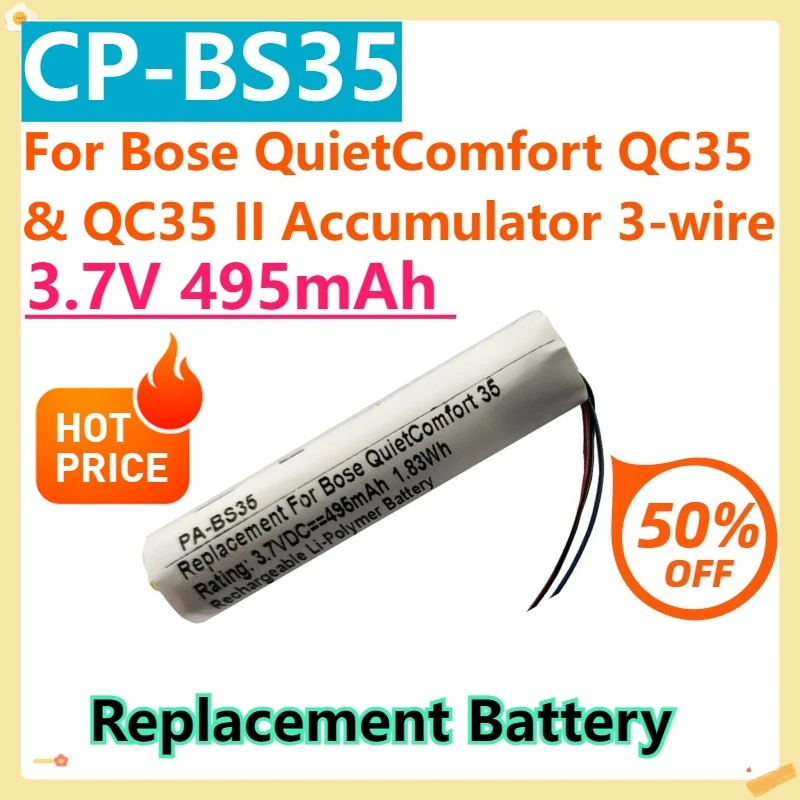 

For Bose QuietComfort QC35 & QC35 II Accumulator 3-wire QC 35 Replacement Battery 3.7V 495mAh