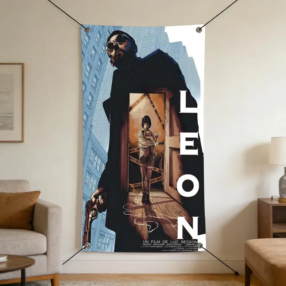 Movie L-Leon T-The P-Professional Flags Gemütliche Heimflagge mit 4 Ösen, knitterfrei, wasserdicht, für den Innenbereich