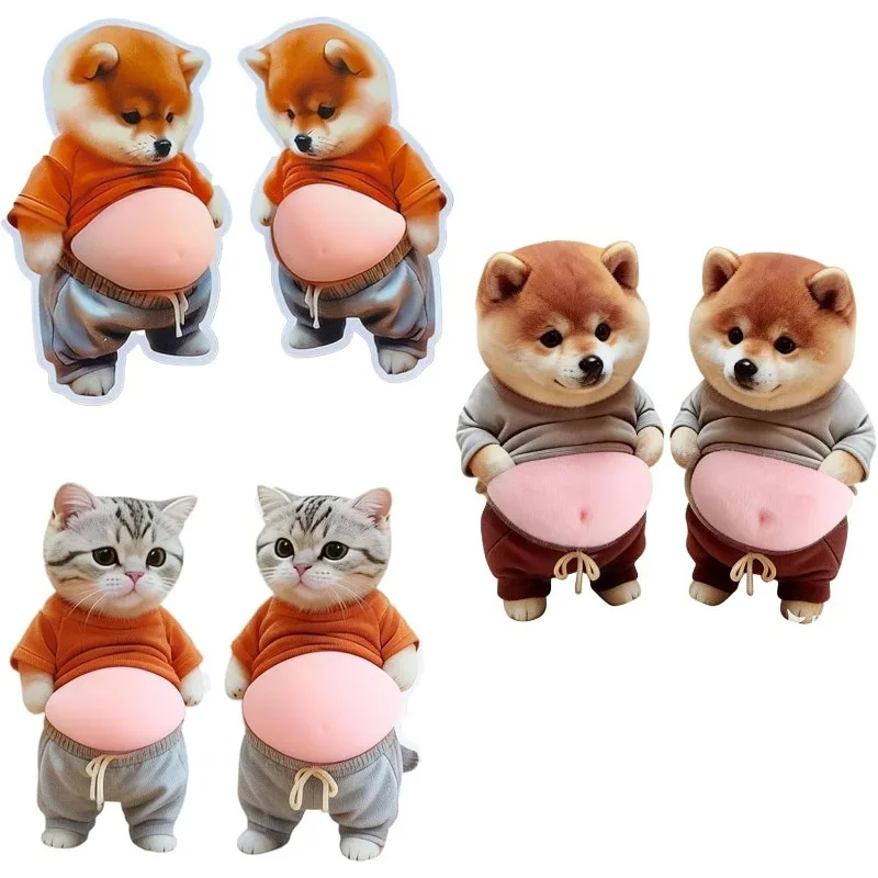 6pcs 3D Cute Animal Belly Pads, Two of Each Kind, for Door Stoppers and Wall Protection, Silent Shock-Absorbing Pads