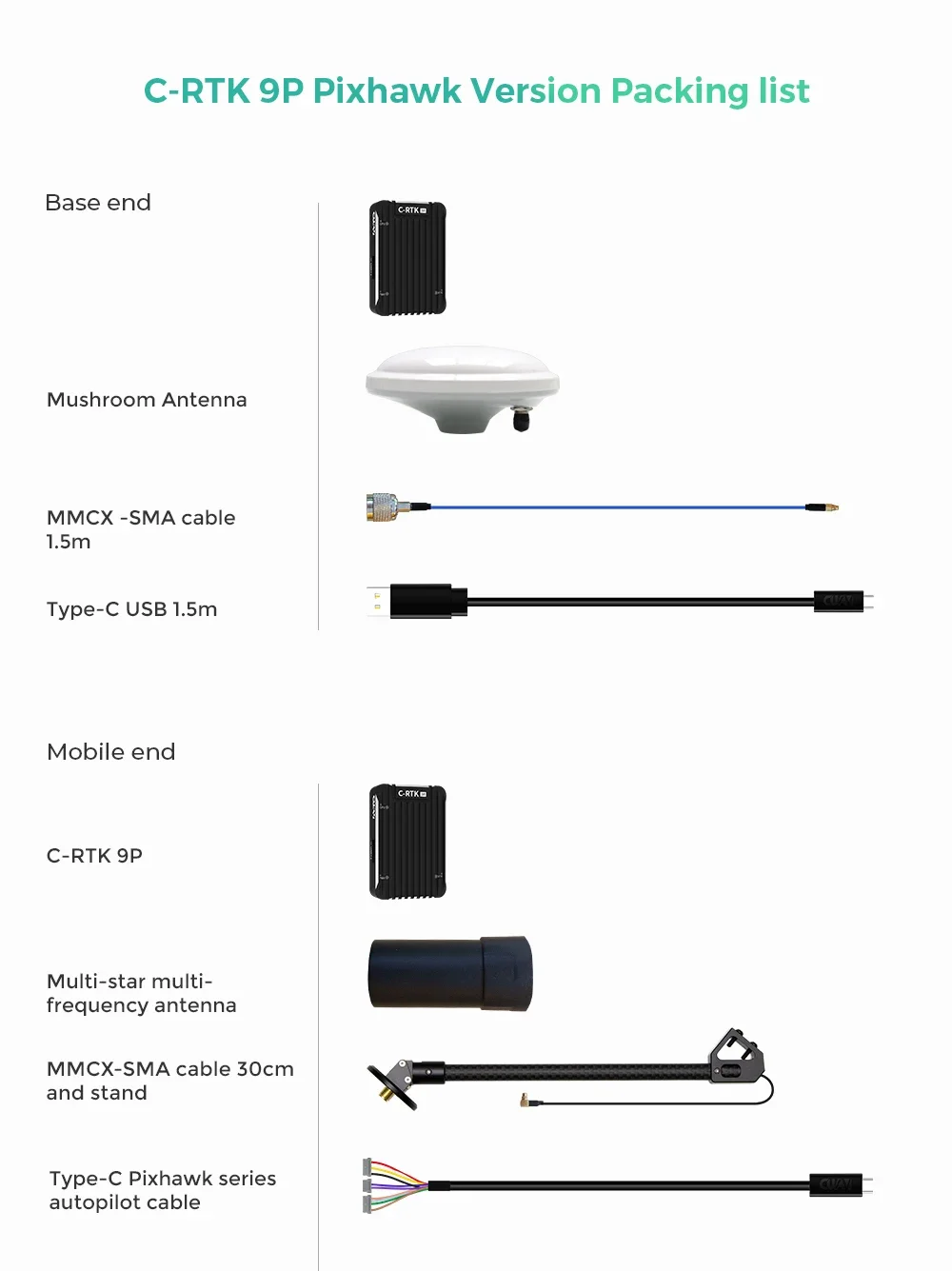 Cuav-gps gpsケーブルパーツ、c-rtk 9p rtk