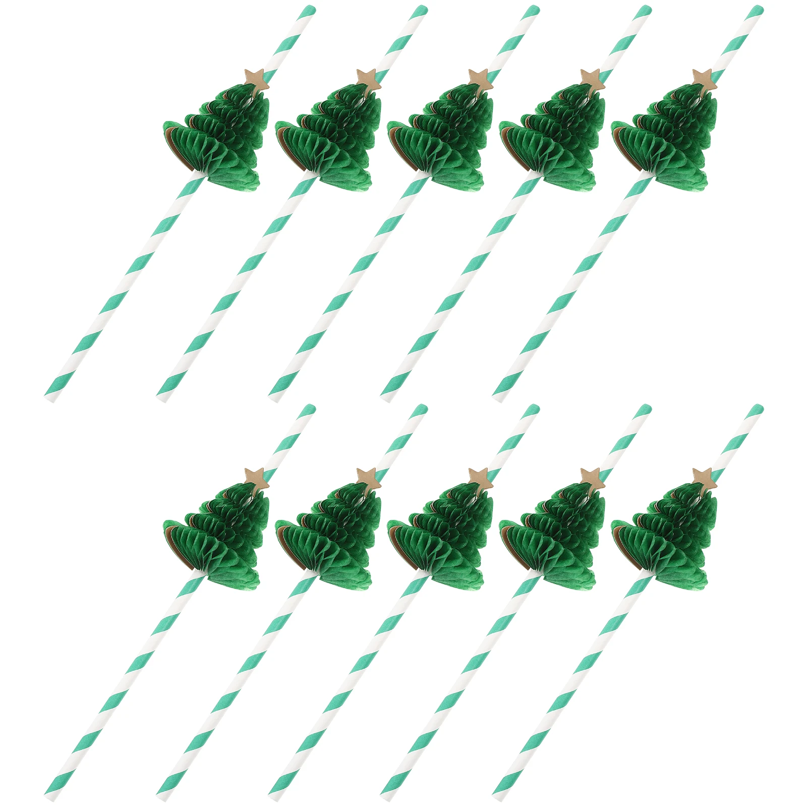 

10 Pcs Holiday Straws Paper Drinking Decorative Party Supplies Honeycomb Travel Decoration