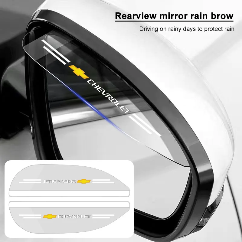 2 uds espejo retrovisor transparente para coche lluvia ceja visera cubierta para Chevrolet Cruze Captiva Trax Malibu Tahoe Equinox Sail Aveo