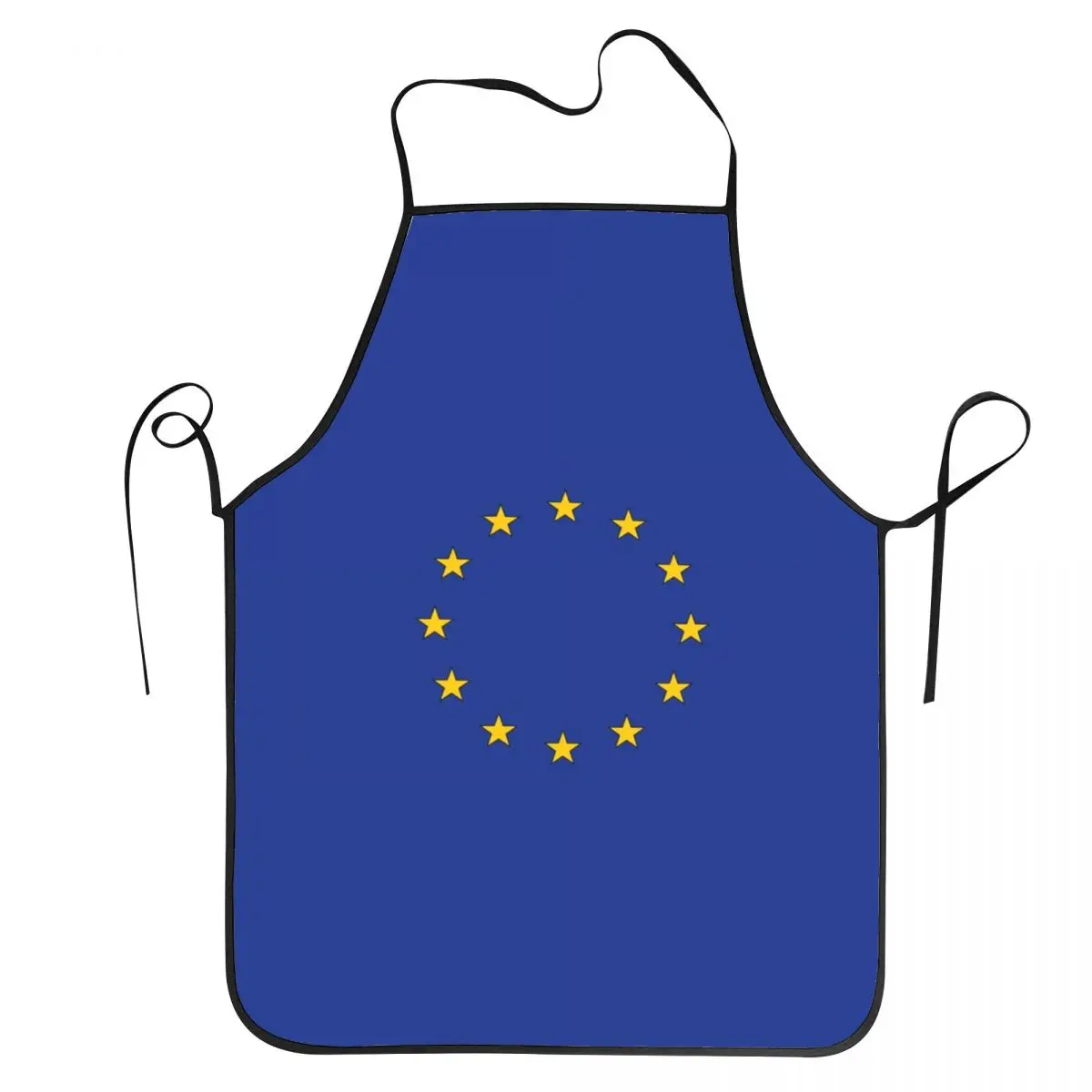 European Union EU Flag Aprons Chef Cooking Tablier Sleeveless Bib Kitchen Cleaning Pinafore for Women Men Gardening
