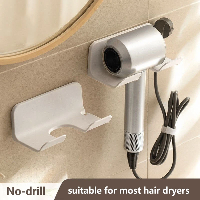 Support mural sans perçage pour sèche-cheveux, support de rangement mural sans poinçon pour salle de bain, outil de rangement domestique
