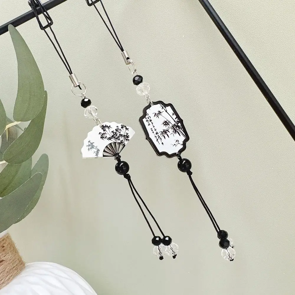 Chinese Style Butterfly Pendant Phone Charm DIY Handmade Calligraphy Mobile Phone Strap Anti-Lost Hanging Cord