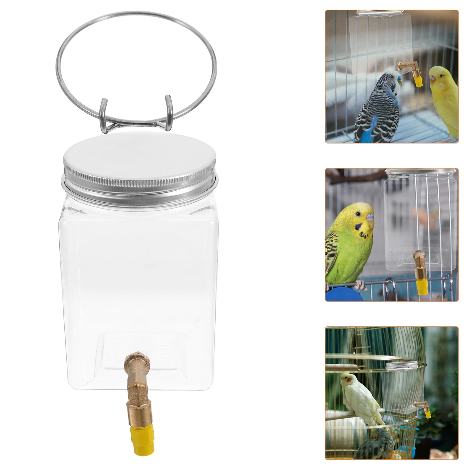 

Automatic Bird Water Dispenser Large Capacity Stable Design Bird Cage Water Feeder for Parrot Pigeon Quail Drinkers