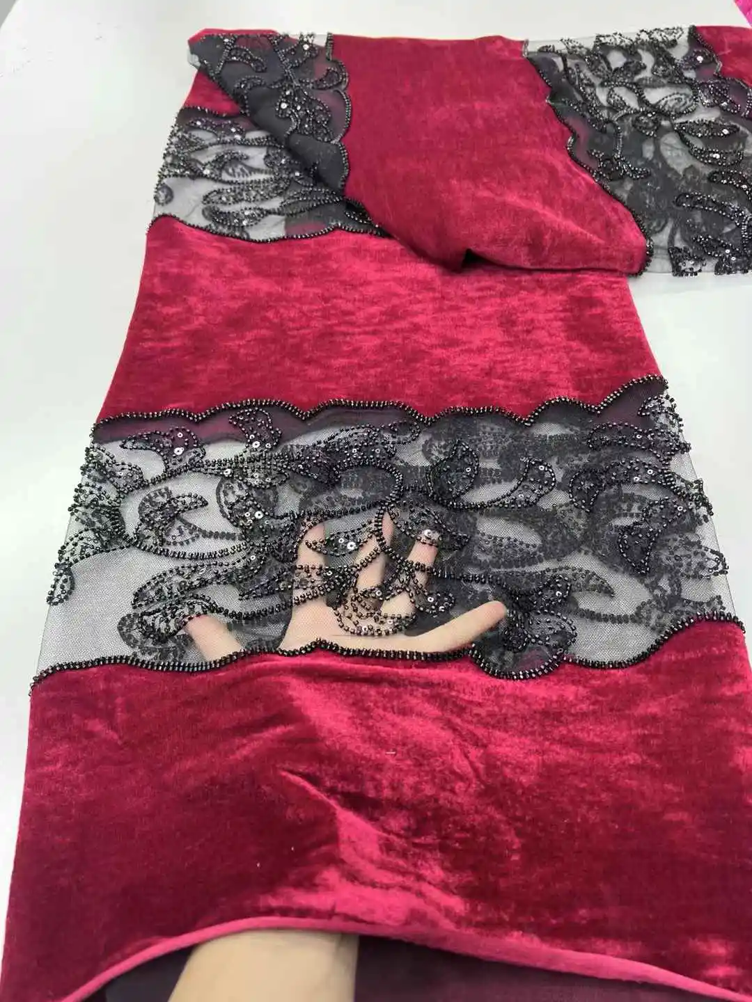 กํามะหยี่ลูกไม้ไนจีเรียแอฟริกันSequinsผ้าลูกไม้ 2025 วัสดุลูกไม้คุณภาพสูงภาษาฝรั่งเศสคําผ้าลูกไม้Tulleผ้าสําหรับชุดเย็บ