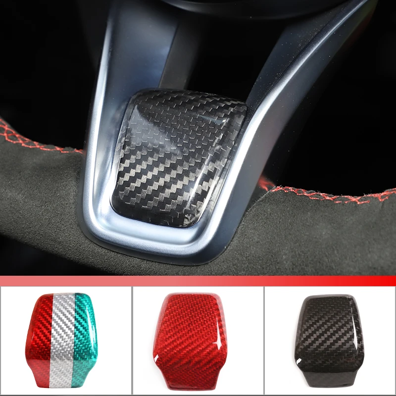 For Alfa Romeo Giulia Stelvio 2020-2021 Real Carbon Fiber Car Steering Wheel V-shaped Base Decorative Panel Cover Auto Accessory