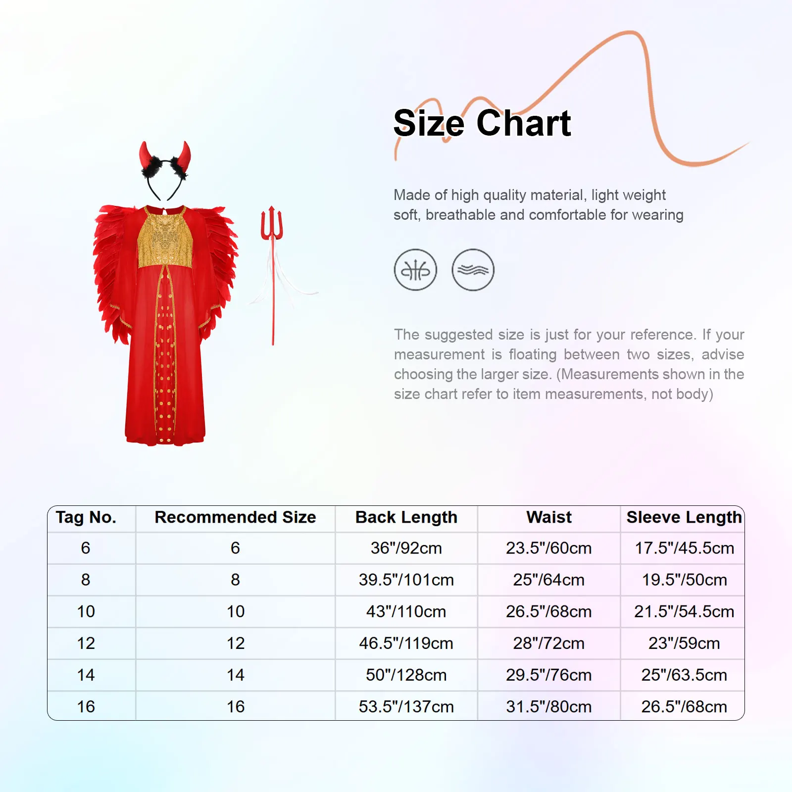 Kids Girls 4Pcs Halloween Carnival Costume Angel Long Dress Gown+Headband+Fairy Sticks+Feather Angel Wings for Angel Cosplay
