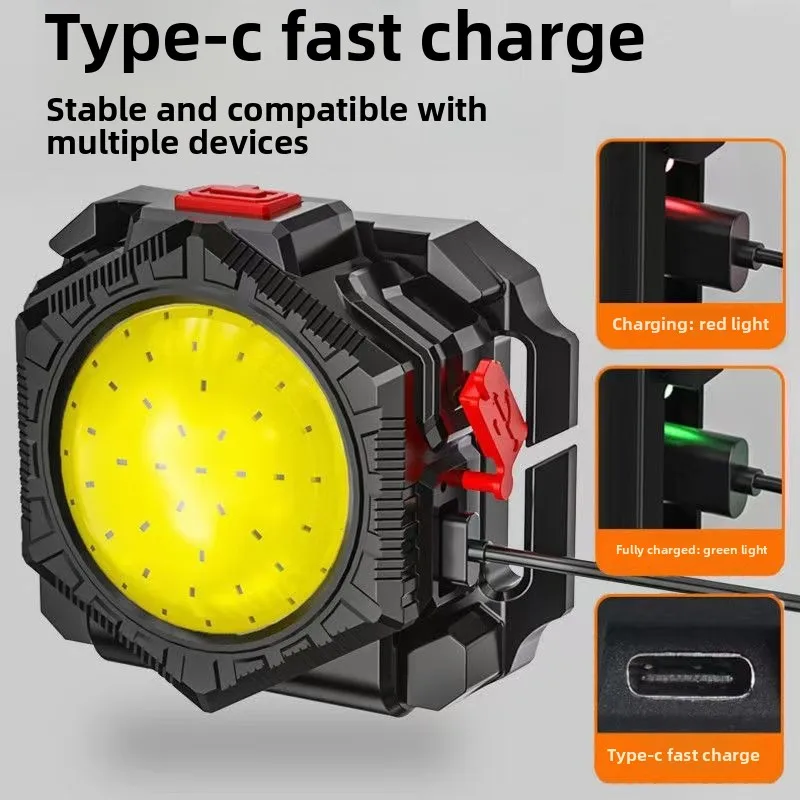 Strong Light Flashlight Multifunctional Outdoor Night Run Waist Bag Wrist Red Light Emergency Charging