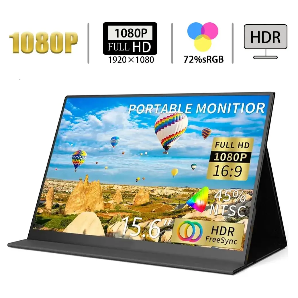 

15.6Inch Portable Monitor FHD1080P IPS Screen Second Monitor External Screen for MAC Laptop PC Xbox/PS/Switch Z1C with Type C
