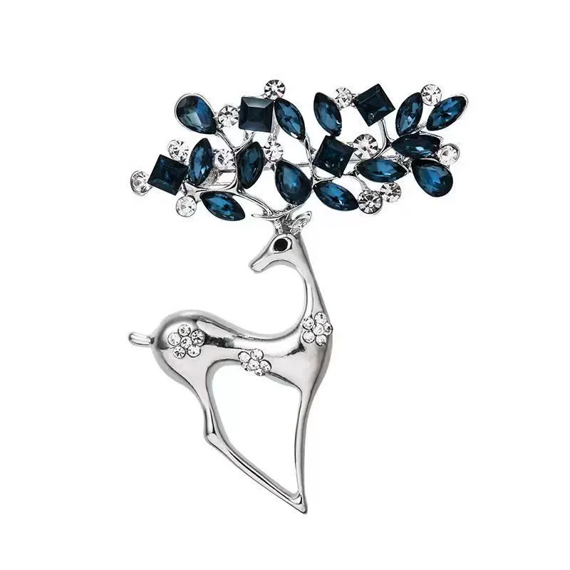 Deer Coat Corsage Christmas Gifts Diamond Female Jewelry Korean Style Brooches Christmas Elk Brooches Rhinestone Pin