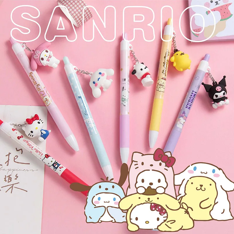 36 pcs/lot Sanrio Creative Pendant Gel Pen Cute 0.5mm Black Ink Neutral Pens Promotional Gift Office School Supplies