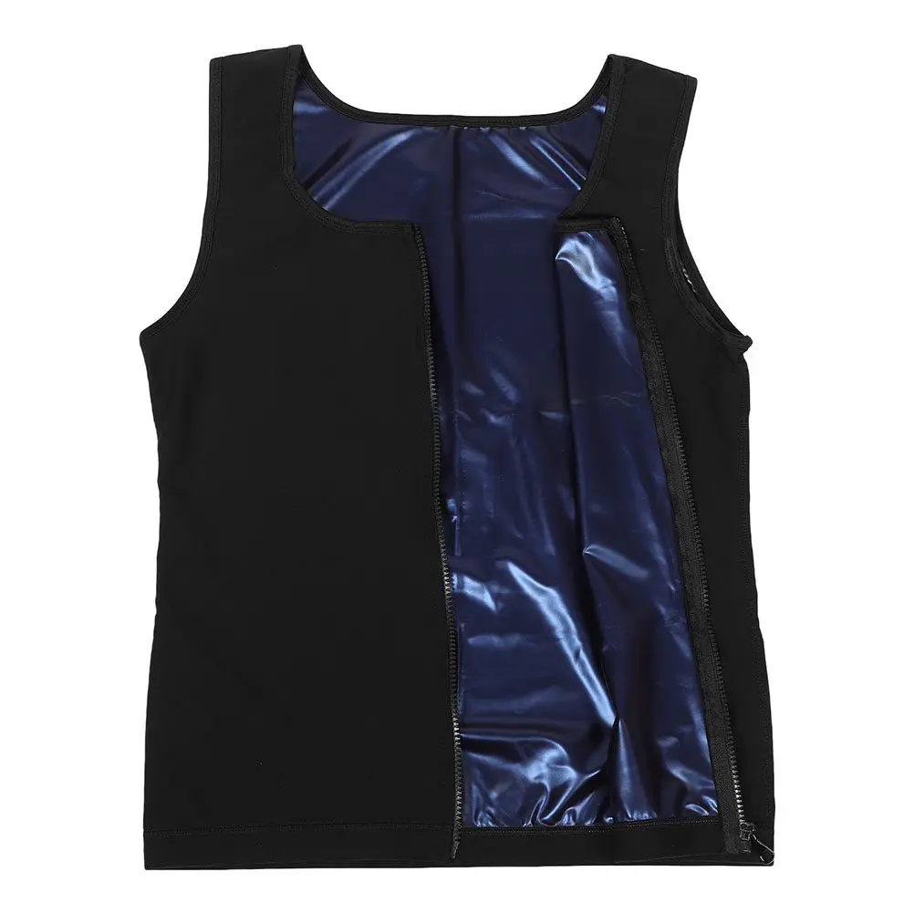 

Мужская компрессионная майка-жилет для сауны с молнией, утягивающая талию, для тренировок, сжигания жира, похудения, спортивная майка-шейпер для бега