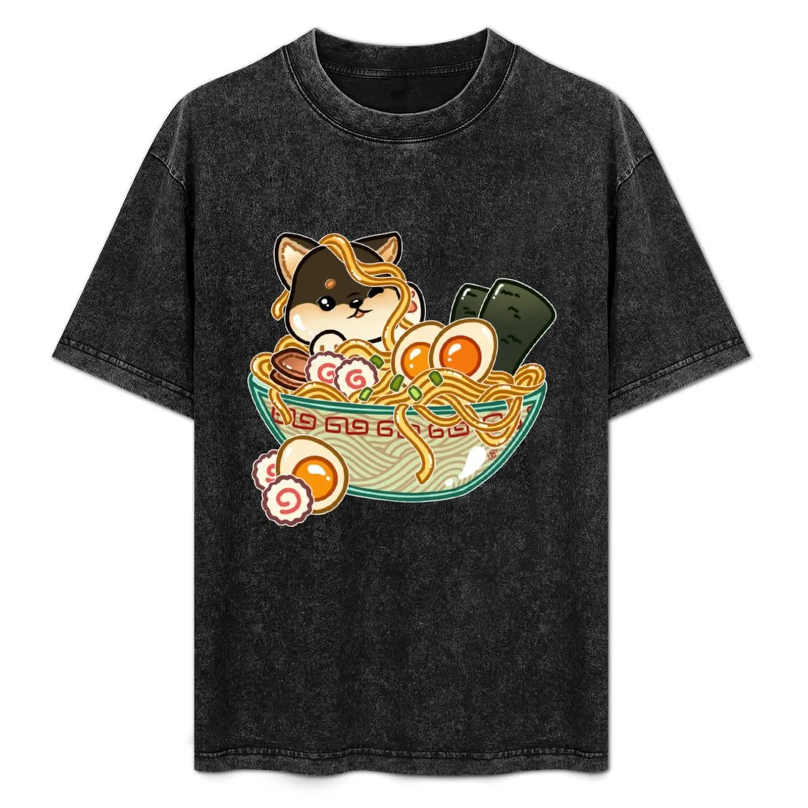

Shiba Ramen Bowl T-Shirt Casual Holiday Short Sleeve Tee