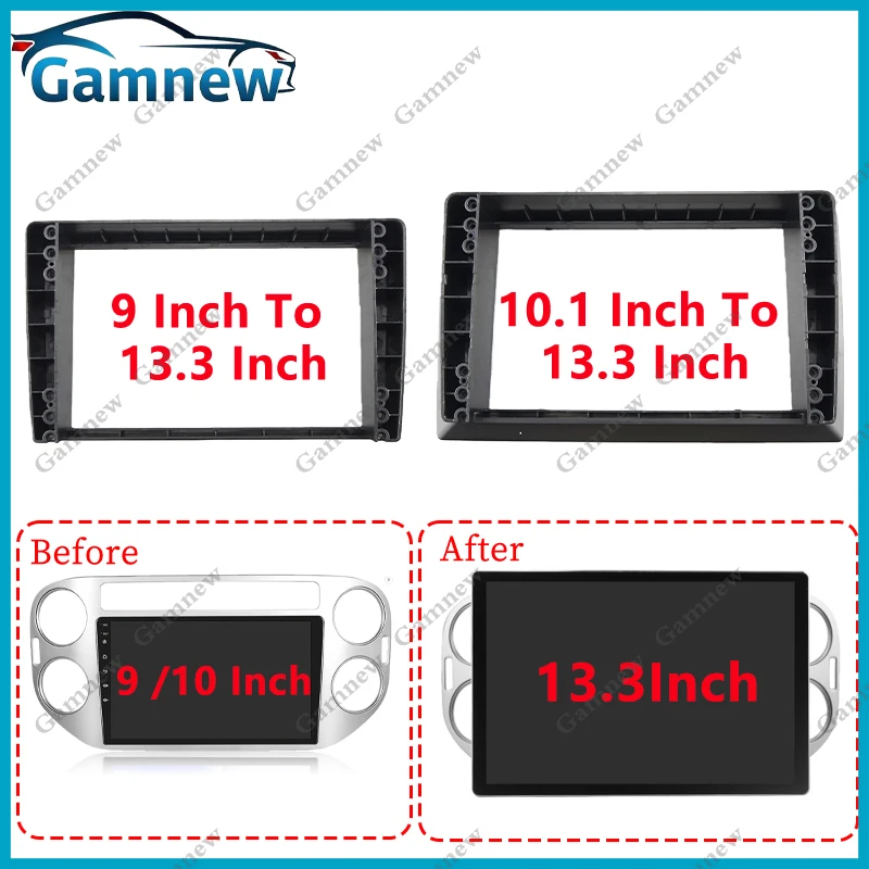 9 Inch or 10.1 Inch Change To 13.3 Inch Frame Adapter Frame Car Audio GPS Carplay Android System Installation Frame Fascia