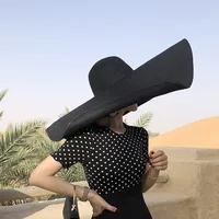 Summer Foldable Portable Oversized Sun Hat For Women Elegant 70cm Diameter Large Wide Brim Straw Hat Multicolor Gorras Beach Cap - Image 4