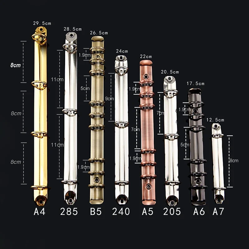 A4 A5 B5 A6 Metal Ring Binder Clips Notebook Loose-leaf Binding Strip Binding Clips Office School Supplies Diameter 2cm view 2