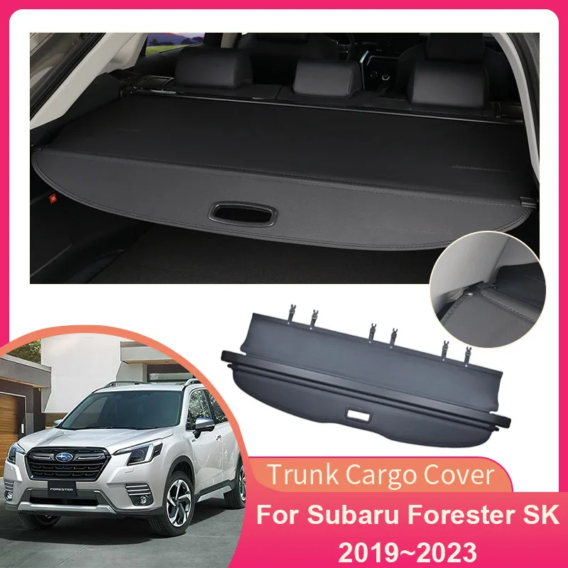 

Rear Trunk Cargo Cover for Subaru Forester SK 2019~2023 Security Partition Board Privacy Shield Shade Carpet Interior Accessorie