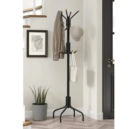 SONGMICS Garderobenständer Kleiderständer, aus Metall, 55 x 55 x 180 cm