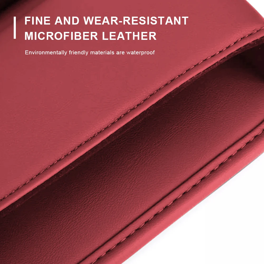 منظم مقعد السيارة، جيب تخزين داخلي للسيارة من الجلد، منظم شق المقعد الداخلي للسيارات، حقيبة تخزين حشو الشقوق #4