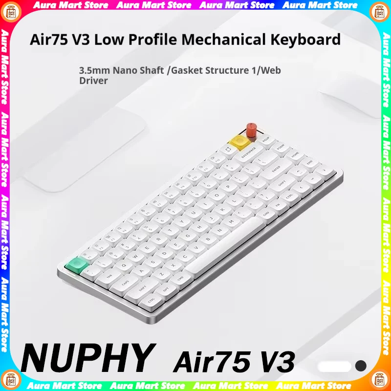 

NuPhy Air75 V3 Wireless Low-Profile Mechanical Keyboard Tri Mode Hot Swap 1000Hz 4000mAh Long Endurance Office Gaming Keyboards