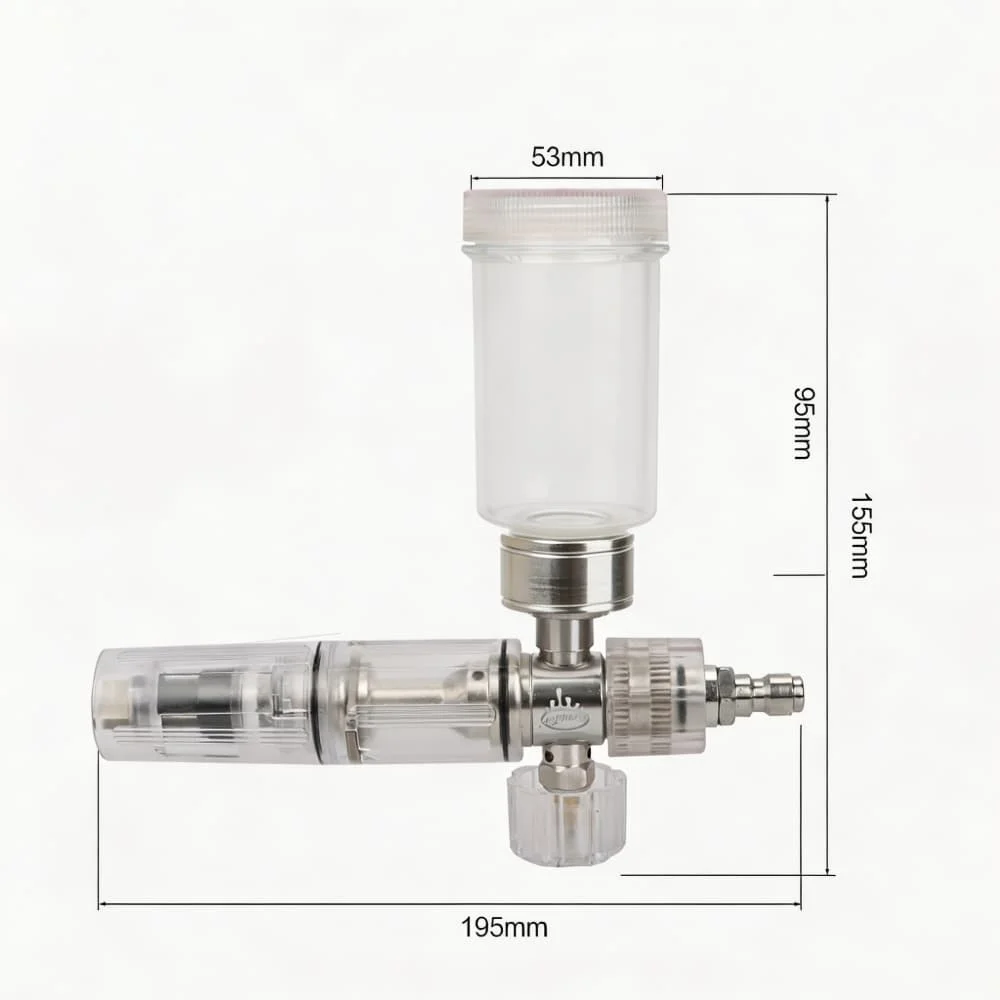 Verstellbare 100ml Säure- und Alkalibeständige Schaumkanone mit 1/4 Schnellanschluss, Hochdruck-Schaumsprüher für Autowäsche und Haushaltsreinigung – Detail 3