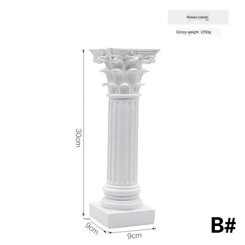 1Pc Architecture Model Roman Column Greek Temple Building Home Decoration European Decorative Plaster Pillar Resin Sculpture