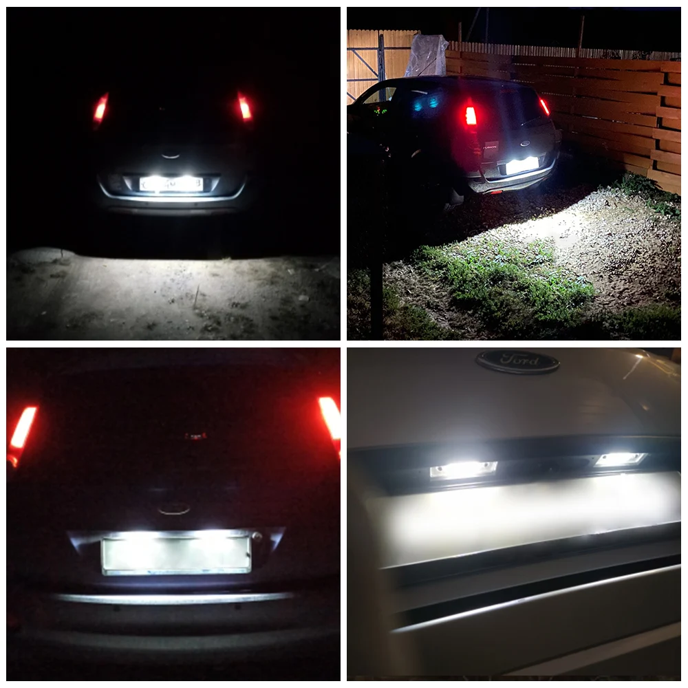 Luces LED para Ford Fiesta MK5 Fusion Estate Mondeo MK2, lámparas de matrícula, 2 piezas, sin errores, 12V, luz blanca para matrícula