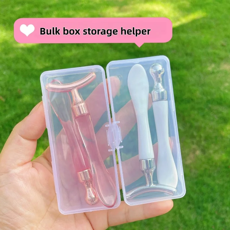 

10 шт. (Т-образный + сферический) крем для глаз, массажная палочка цвета слоновой кости, белый/кристаллический порошок и соответствующая коробка для хранения, оптовая продажа с фабрики