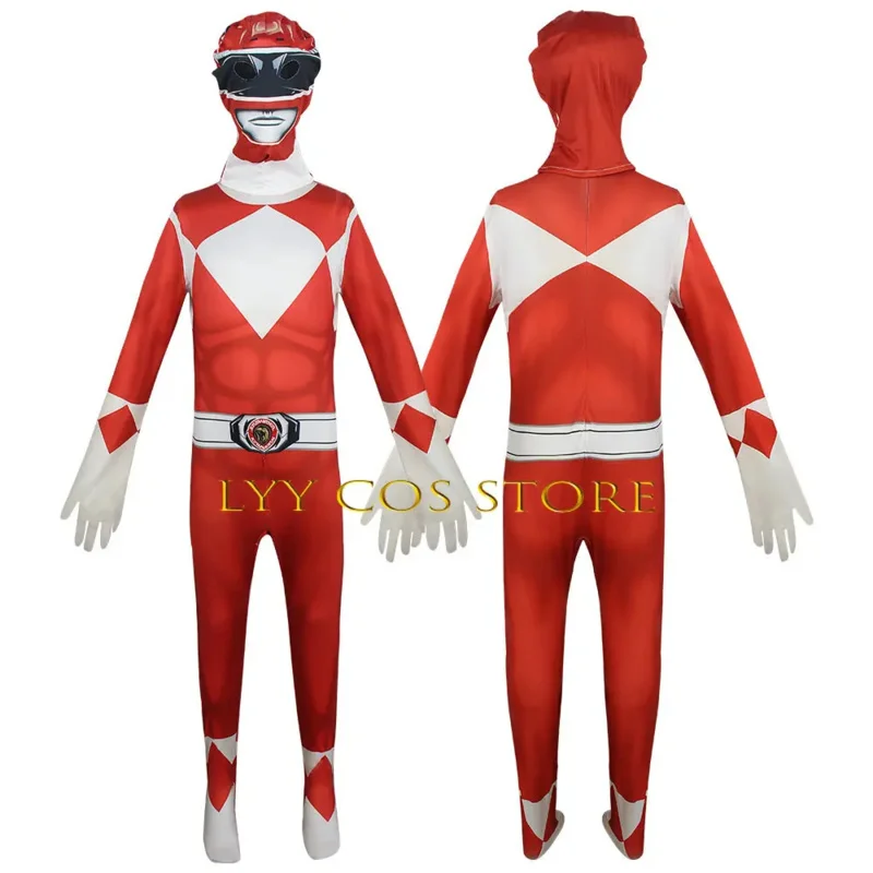 Wholesale Anime Power Cosplay Samurai Shinkenger Costume Bodysuit Adult Halloween Birthday Party Zentai Suit Rangers Jumpsuit