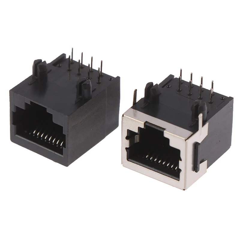 ~Hot Sale Hot sale 10PCS RJ45 metal 8-pin female PCB right angle board jack connector