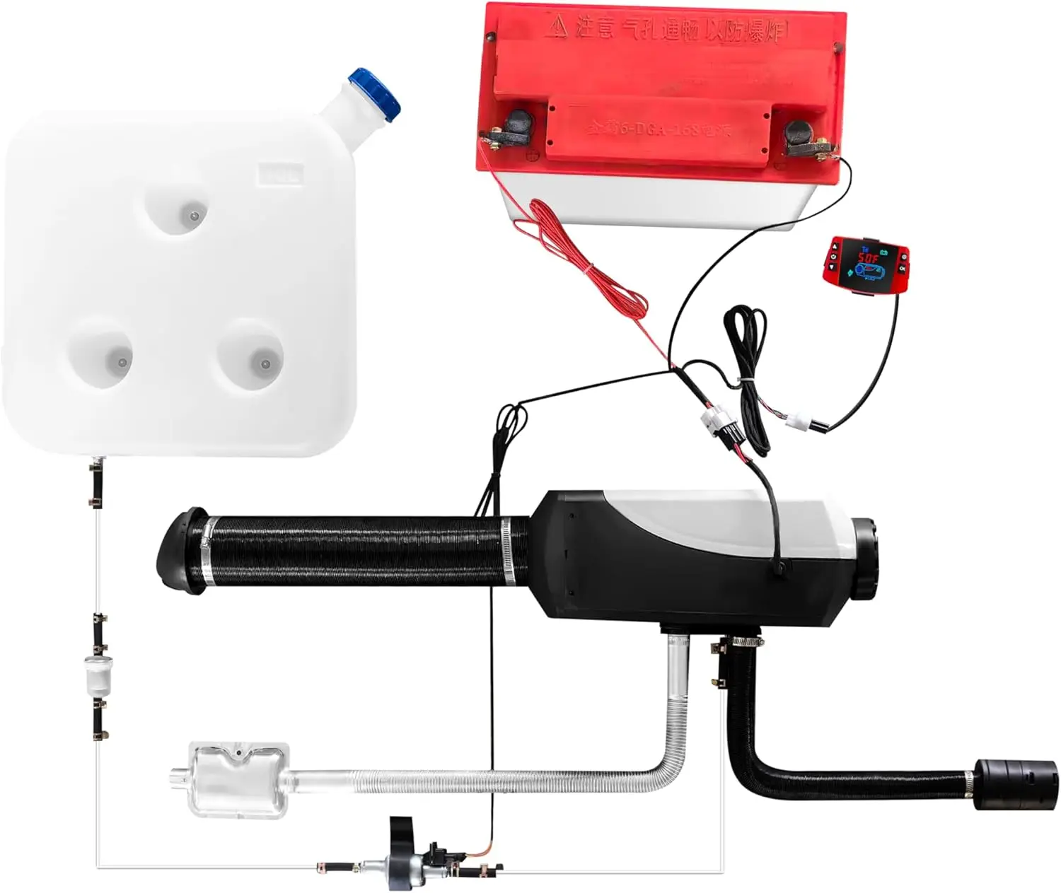 سخان هواء ذكي 12 فولت/8 كيلو وات مع شاشة LCD، خزان 10 لتر، كاتم صوت للمركبات الترفيهية، المقطورة، الشاحنة، القارب #6