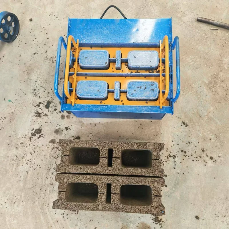 Manual Block Forming Machine For Household Use Small African Non-Fired Brick Machinery With Engine Core For Cement Hollow Bricks