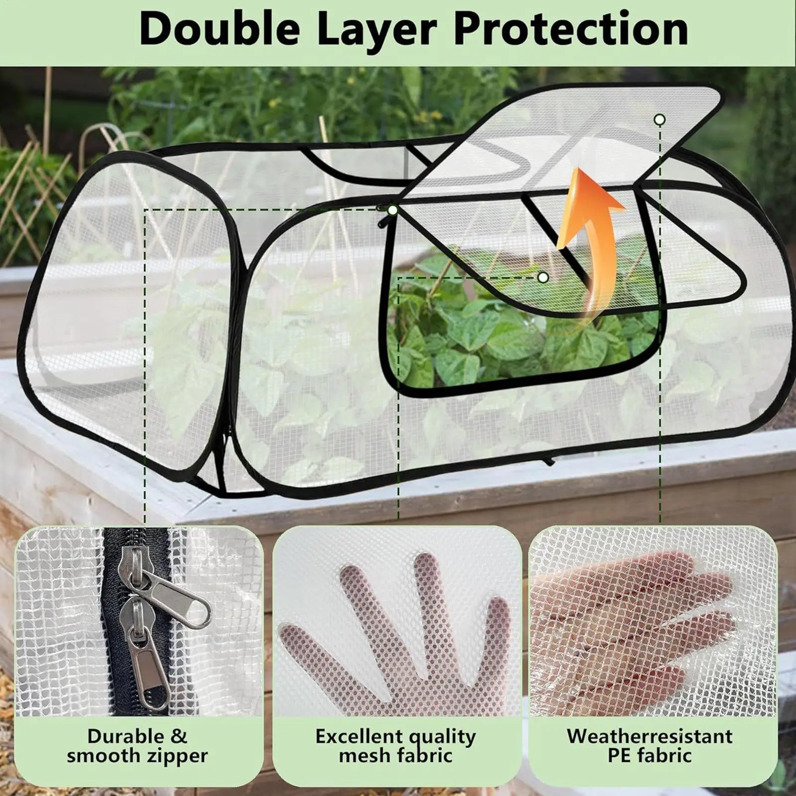Frost Cover For Garden Beds With Zipper Breathable Mesh Home Accessories Frost Plant Covers For Outdoor Winter Cold Weather