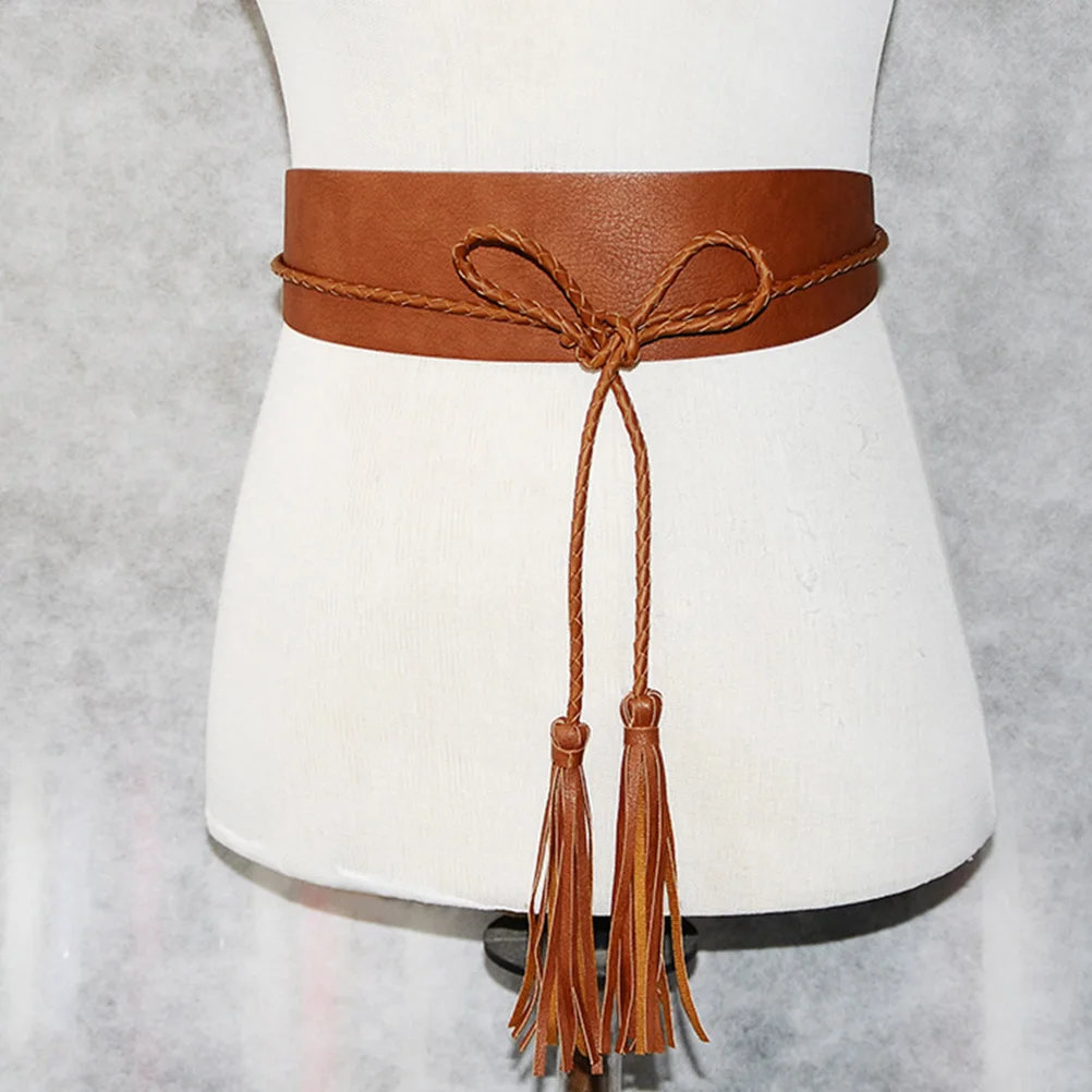 

1pc Women'S Tassel Wide Waist For Skirt Dress Costume Fashion Accessory Waistband Ladies Waist Seal Female Belt Clothes Ornament