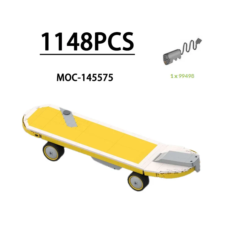 

MOC-145575 Building Block Electric Skateboard Decorative Model, 1,148 Pieces, Children's Birthday, Christmas, New Year Toy Gift