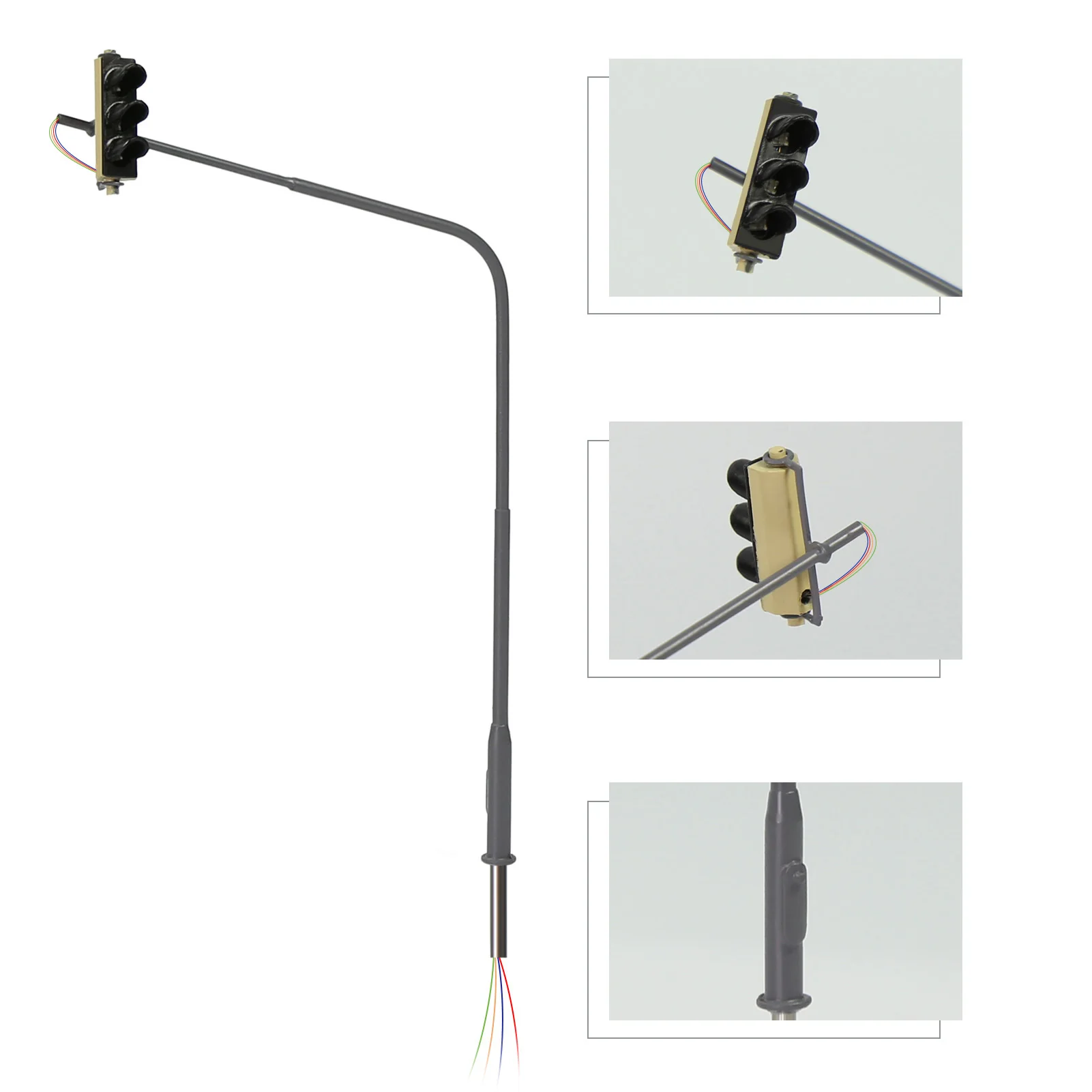 Evemodel HO Scale Traffic Lights Block Signals Hanging Single-sided for Model Road Layout JTD8711 (Pack of 2)