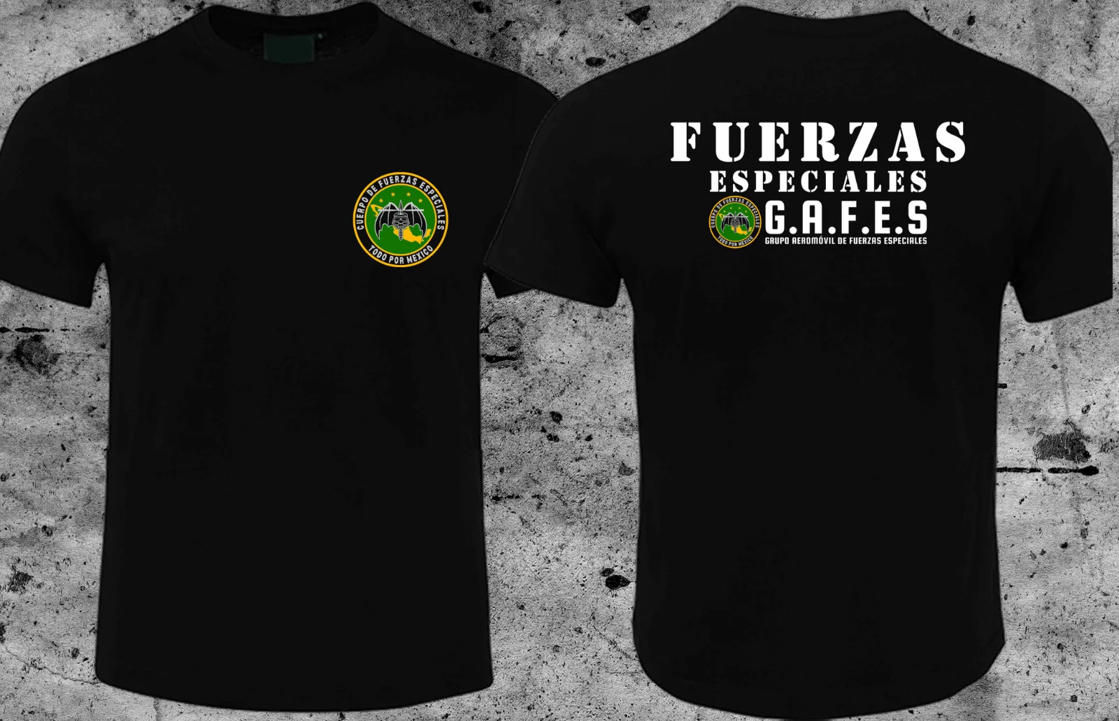 Mexico GAFEs Fuerzas Especiales Special Force Ops Army Military Black T-shirt