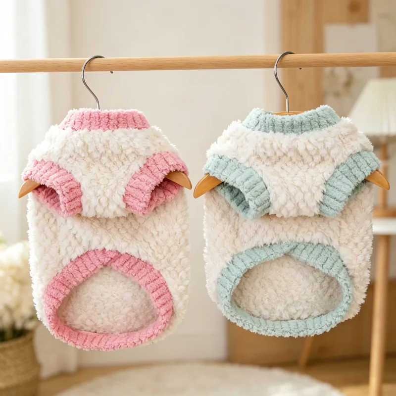 Modische Hundepullover Warme Plüsch-Hundekleidung Herbst Welpenweste mit Tierdruck Katzenpullover Niedlicher Haustier-Sweater Pudel-Bekleidung – Detail 17