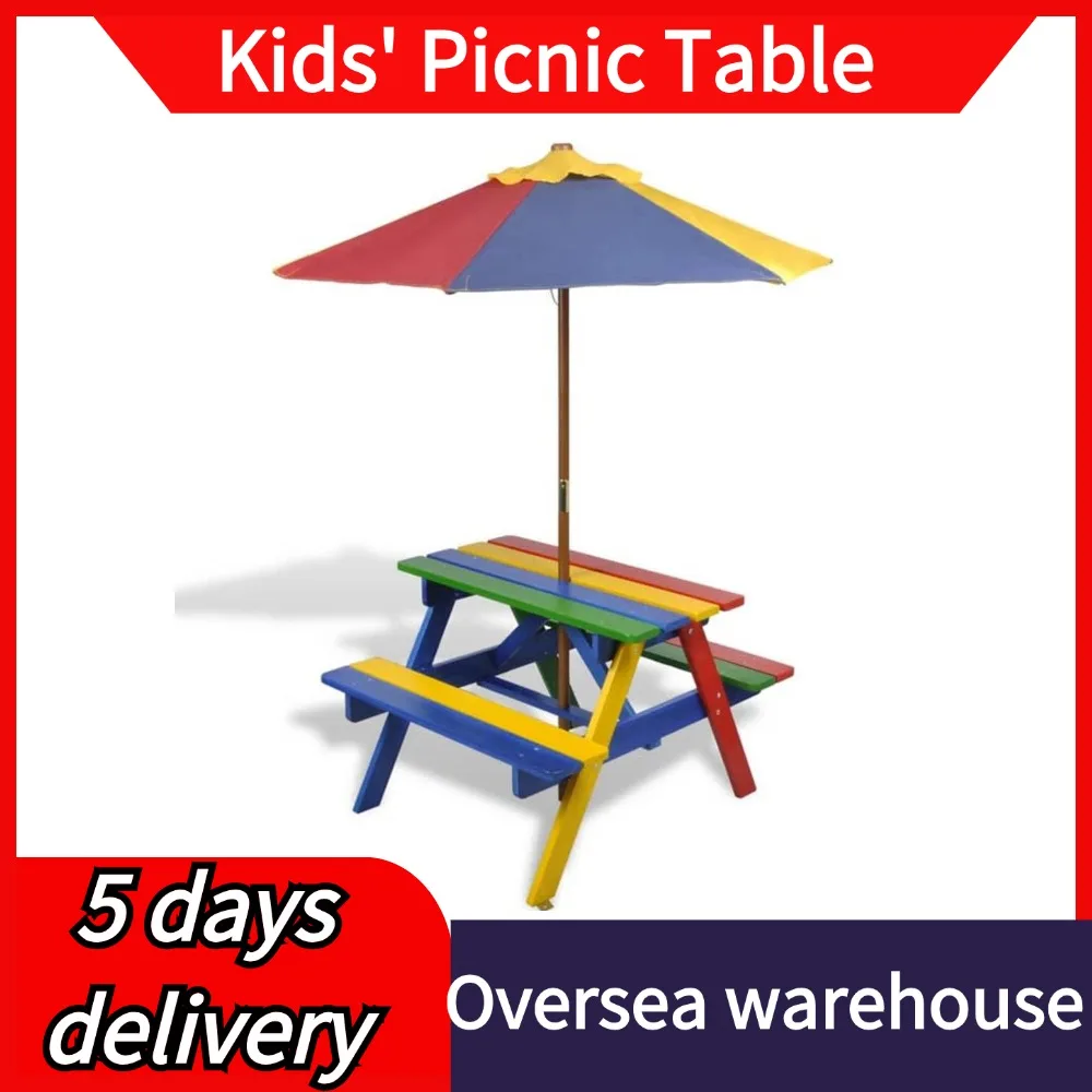 Kids Play Table Toddler Activity Desk Dining Table Picnic Table Picnic Table with Umbrella Kids Play Table