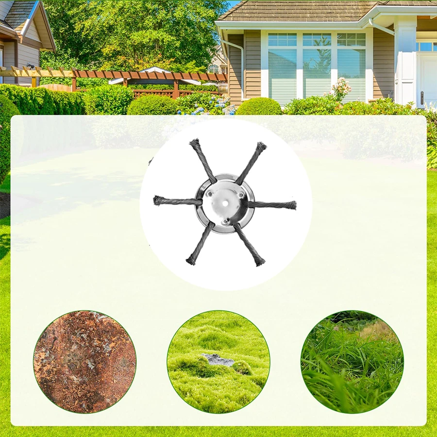 Steel Wire Wheel Head Grass Trimmer Head Cutter Accessories Mowoer Parts Lawn Mower Parkside Lawnmower Brushhead Heads Garden
