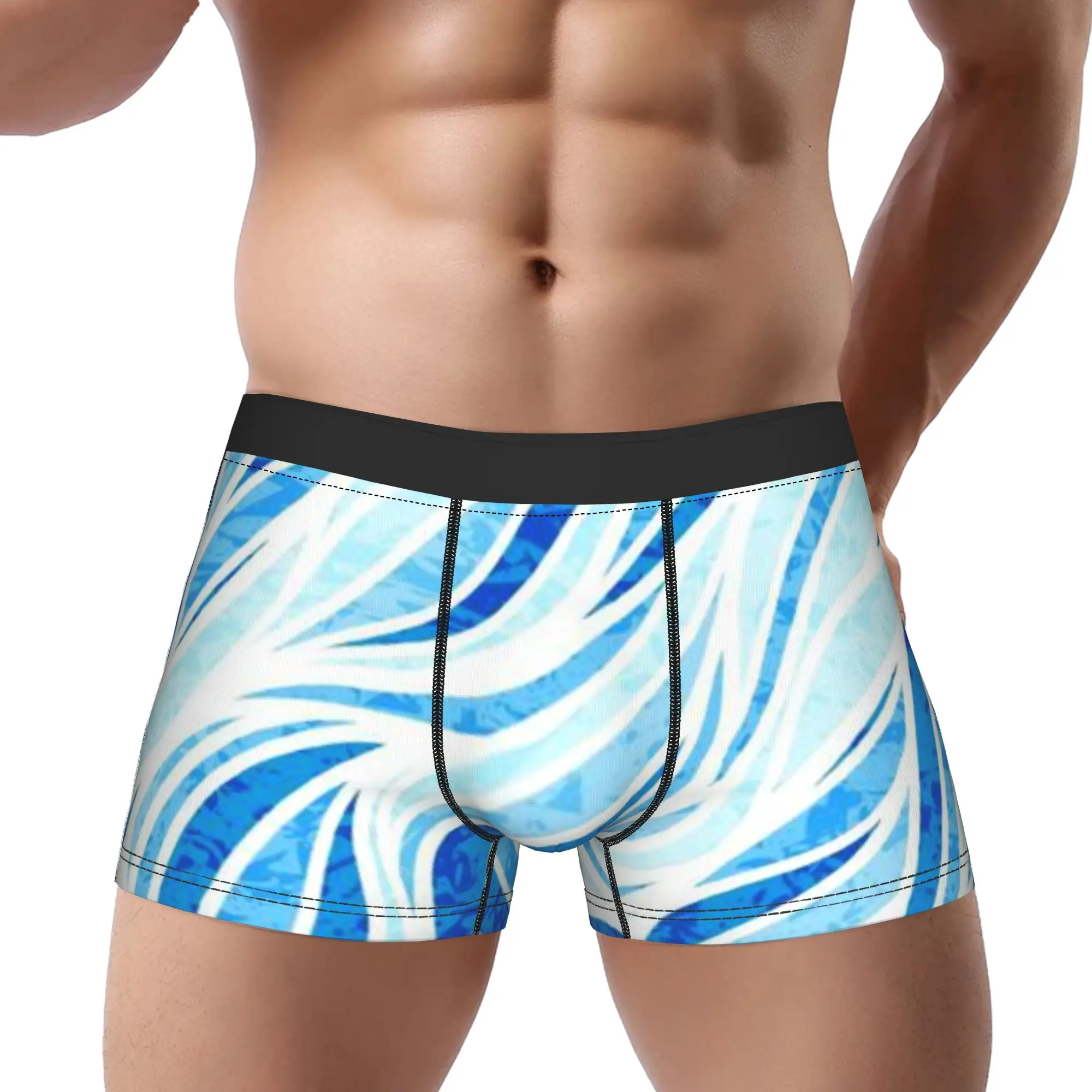 

Синие (7) трусы-боксеры Sea Wave, дышащие трусики, мужское нижнее белье, удобные шорты, трусы-боксеры