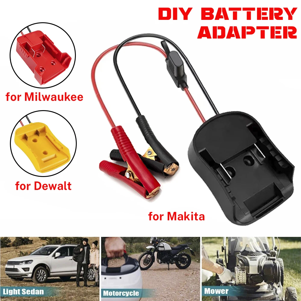 

Igniter Jump Starter for Makita DeWalt Milwaukee 18V Battery Car Booster Cable with Fuse Automotive Emergency Power DIY Adapter