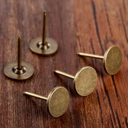 Tachuelas decorativas de hierro para muebles, tachuelas de bronce antiguo de 11x17mm para tapicería, tambor de joyería, caja de madera, puerta de sofá, 100 unidades