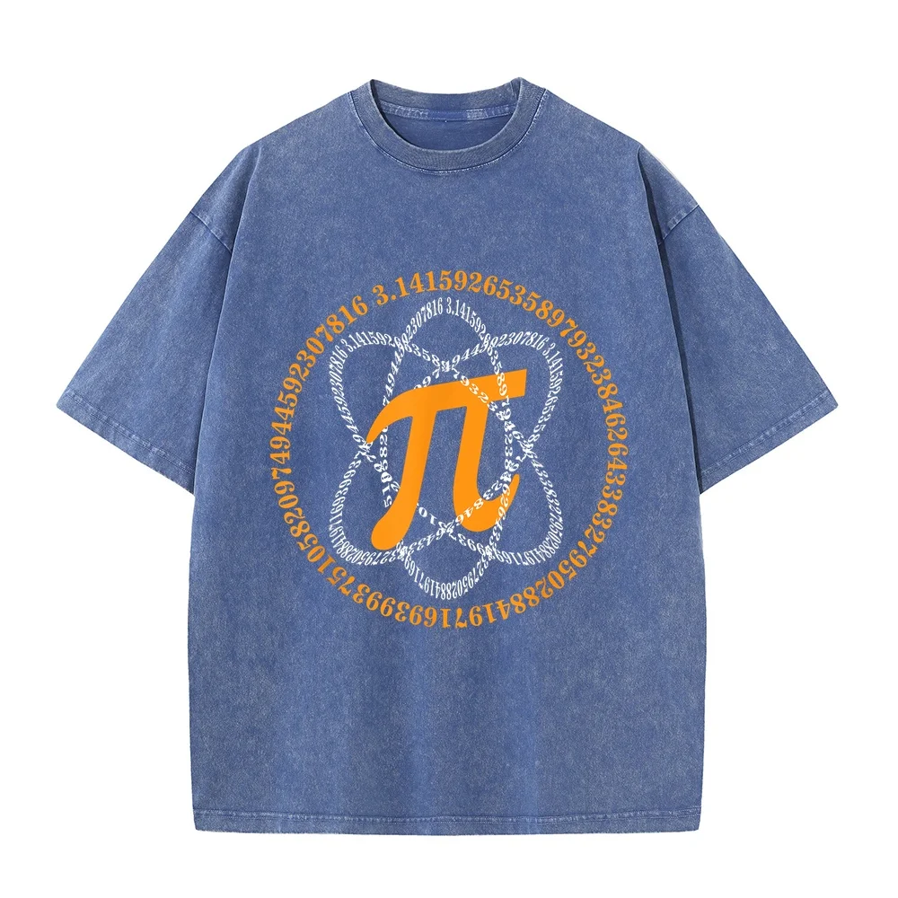 Math Pi Shirt Atom Symbol Day Science Teacher T-Shirt Футболка Ropa Hombre Oversized Loose Fit Men Short Sleeve Summer Top
